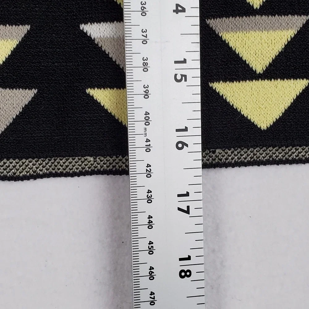Rachel Roy Straight & Pencil Skirt Women's Small Black Yellow  Geometric Stretch